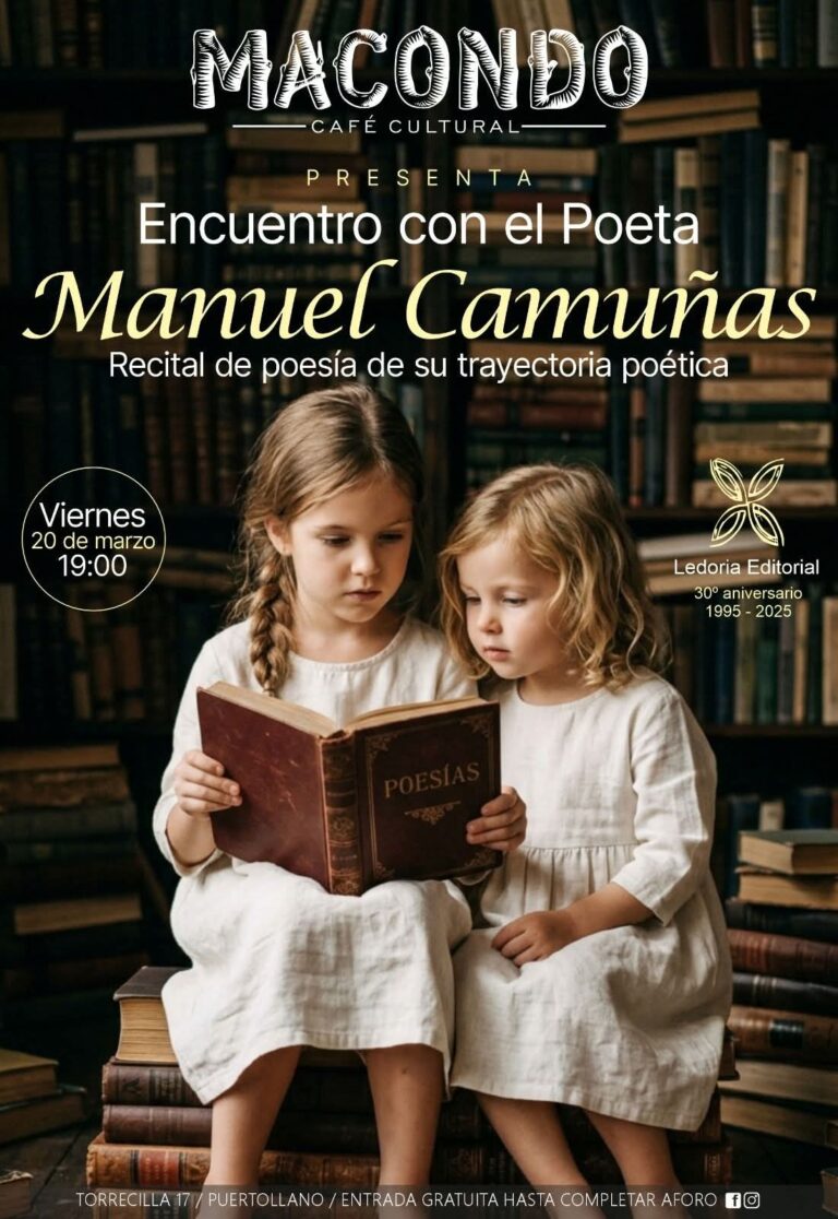 Macondo café cultural de Puertollano acoge este viernes un encuentro con el poeta Manuel Camuñas