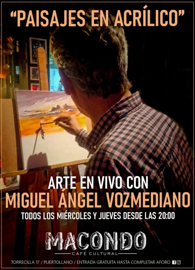 El arte en acrílico de Miguel Ángel Vozmediano Peces, en Macondo Café Cultural de Puertollano