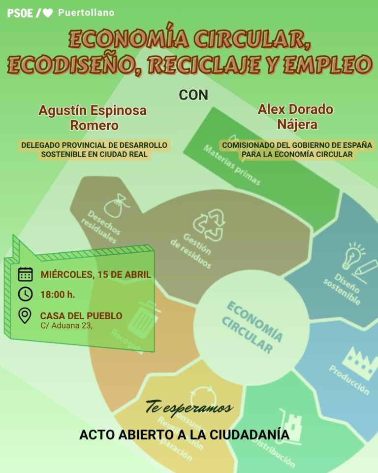 El PSOE de Puertollano analiza la Economía Circular como clave para la soberanía industrial y la creación de empleo de calidad