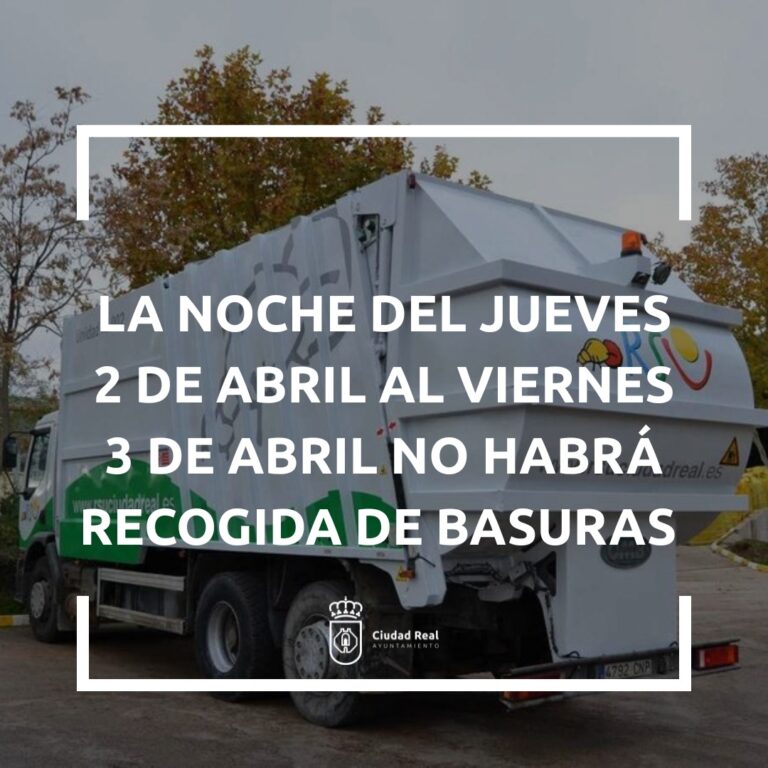 El Ayuntamiento recuerda que no habrá recogida de basuras la noche del jueves al viernes