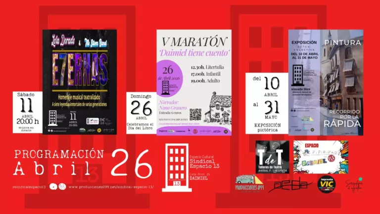 Sindical Espacio 13 celebra abril con música, cuentos y nueva exposición de pintura