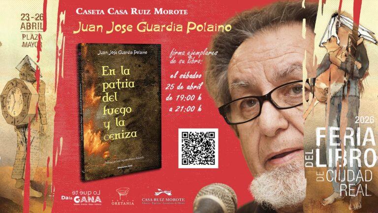 Juan José Guardia Polaino lleva su «Patria del Fuego y la ceniza» a la Feria del Libro de Ciudad Real este sábado