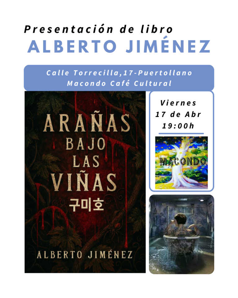 Alberto Jiménez presenta la edición definitiva de «Arañas bajo las viñas» en Macondo Café Cultural de Puertollano