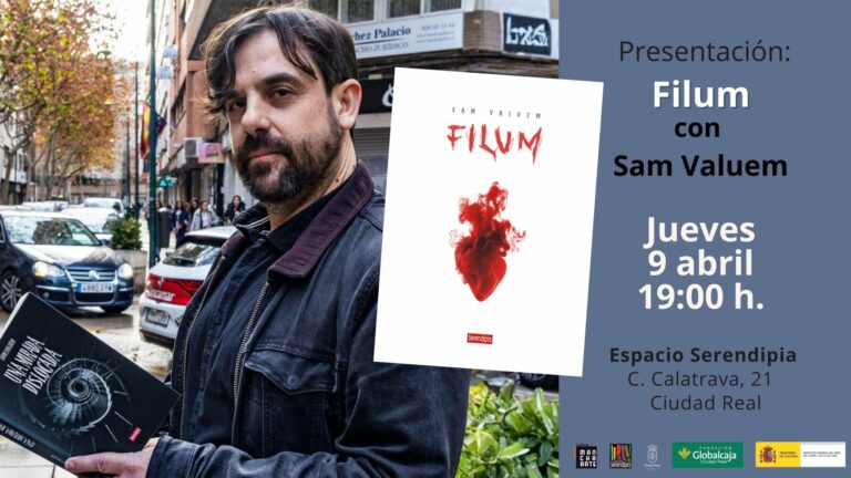 Sam Valuem presenta este jueves su novela «Filum» en el Espacio Serendipia