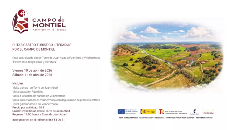 Abierto el plazo de inscripción para las rutas gastroturístico-literarias por el Campo de Montiel impulsadas por la Diputación de Ciudad Real