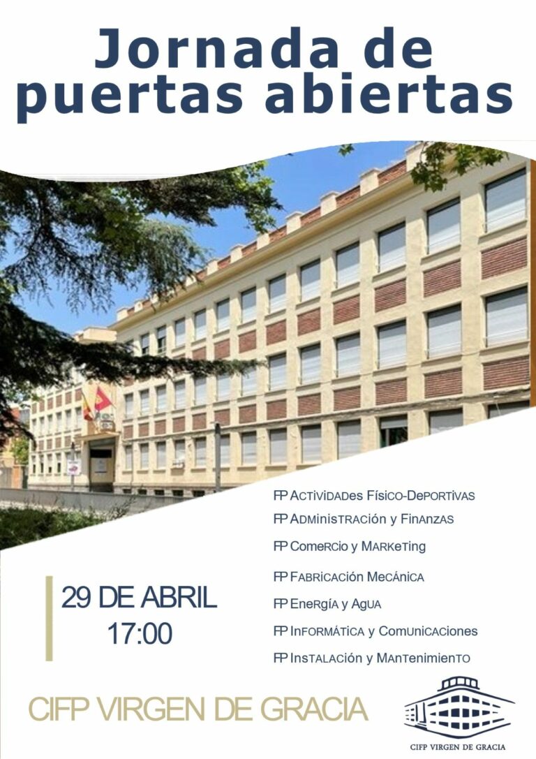 El CIFP Virgen de Gracia de Puertollano celebra su Jornada de Puertas Abiertas el próximo 29 de abril