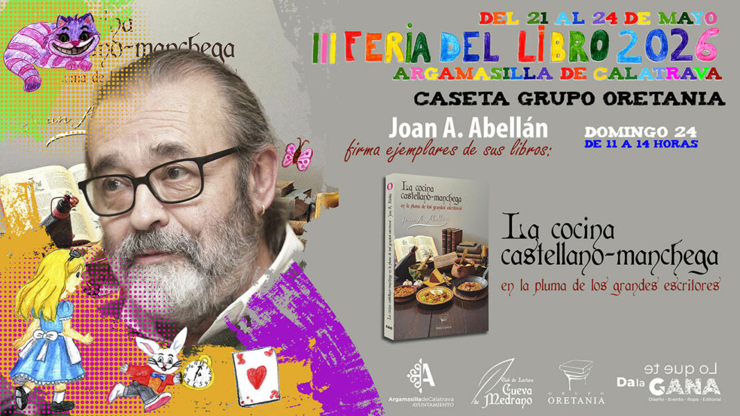 Cartel de la firma de Joan A. Abellán en la III Feria del Libro de Argmasilla de Calatrava