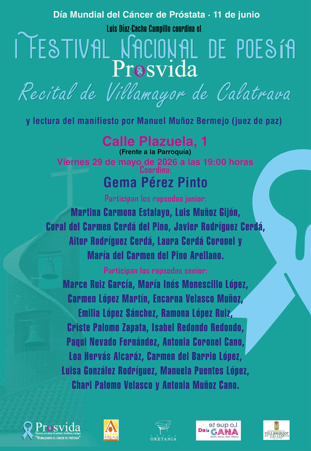 Cartel del recital en Villamayor del I Festival Nacional de Poesía PROSVIDA