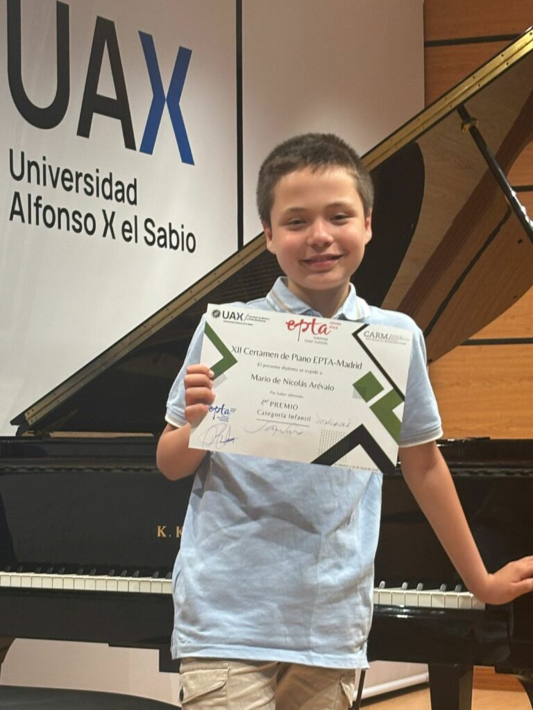 Mario de Nicolás Arévalo, alumno del CPM Marcos Redondo, primer premio del Certamen de Piano EPTA Madrid