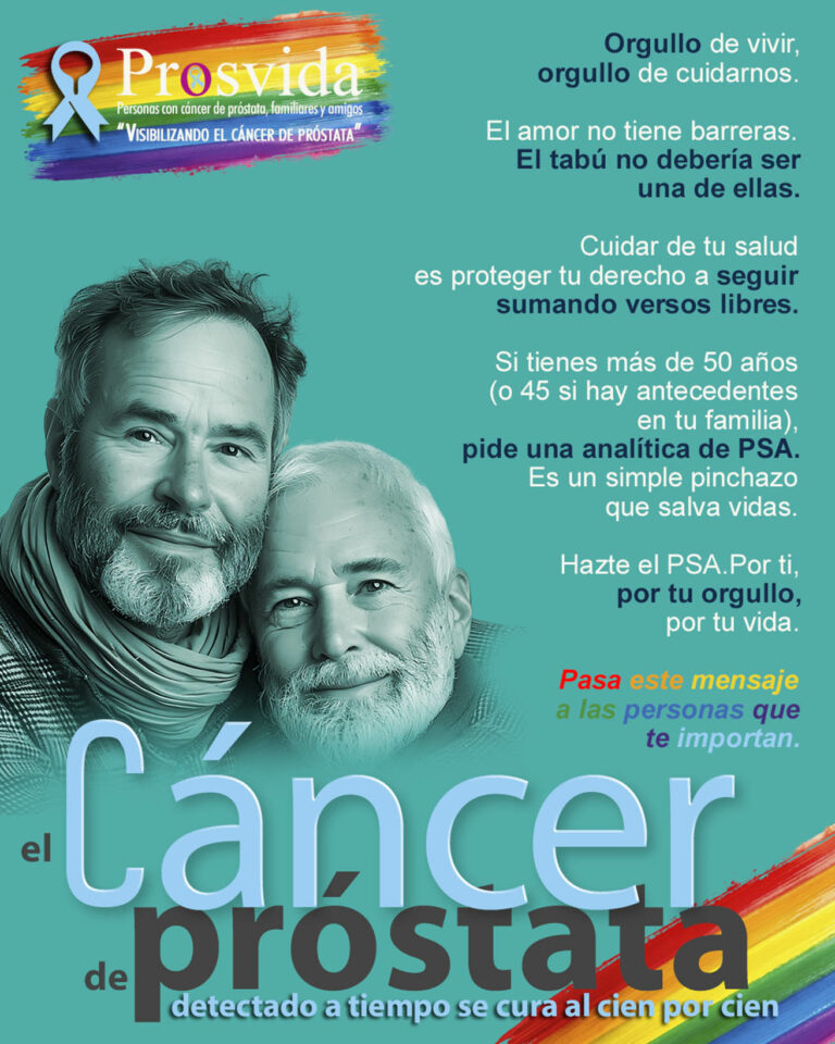 PROSVIDA une la celebración del Orgullo con la salud masculina bajo el lema “Orgullo de vivir, orgullo de cuidarnos”