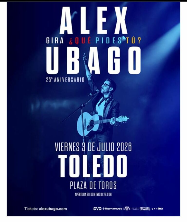 Alex Ubago actuará en la Plaza de Toros de Toledo el 3 de julio