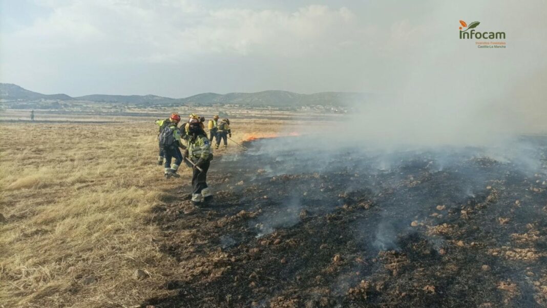 Sucesos.- Extinguido el incendio forestal declarado en Brazatortas (Ciudad Real)