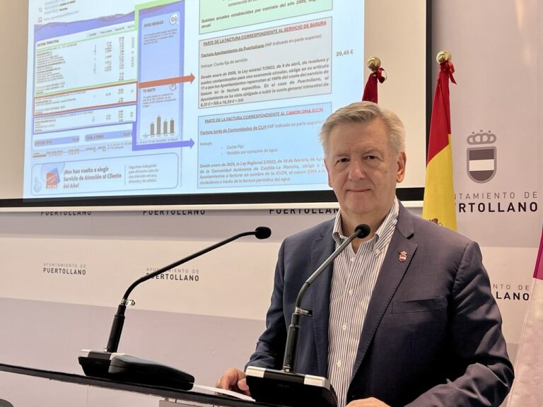 El recibo de agua y basura se ha encarecido un 33% por «impuestazos» ajenos al Ayuntamiento de Puertollano, según Gómez
