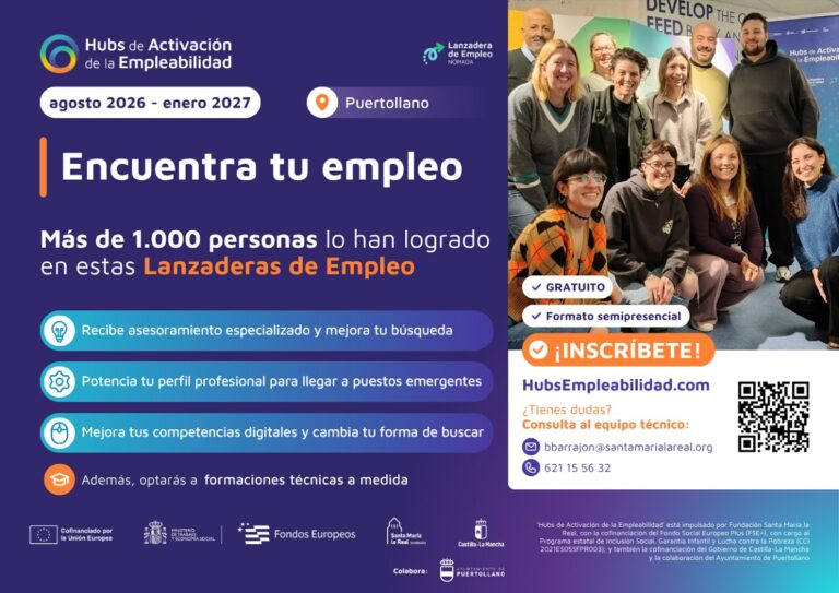 Puertollano: Abierta la inscripción gratuita al programa de orientación laboral «Lanzaderas de Empleo»