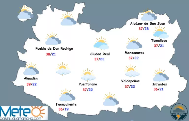 El tiempo en Ciudad Real: miércoles y jueves con nubes de evolución y con algo menos de calor el jueves