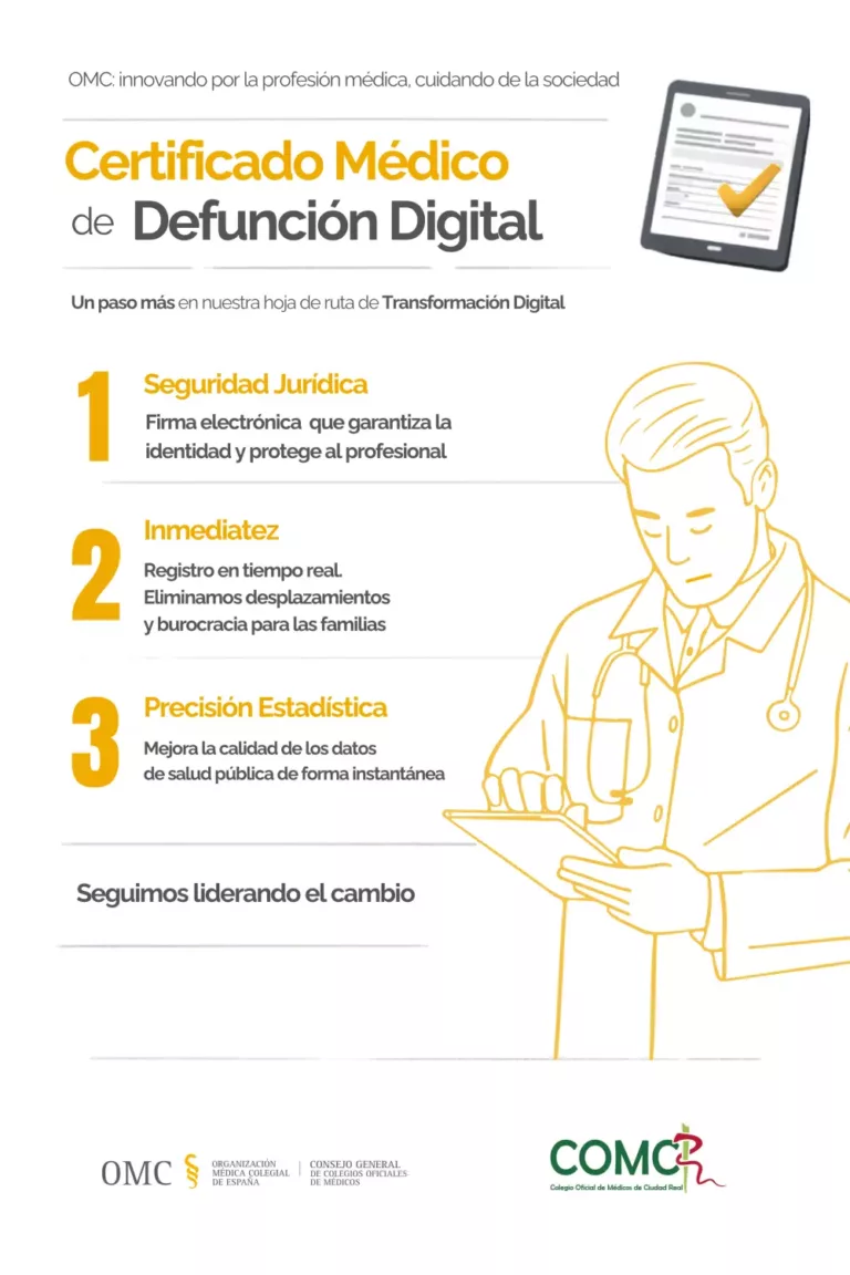 El Colegio de Médicos pide implantar el certificado de defunción electrónico para reducir trámites y evitar fraudes