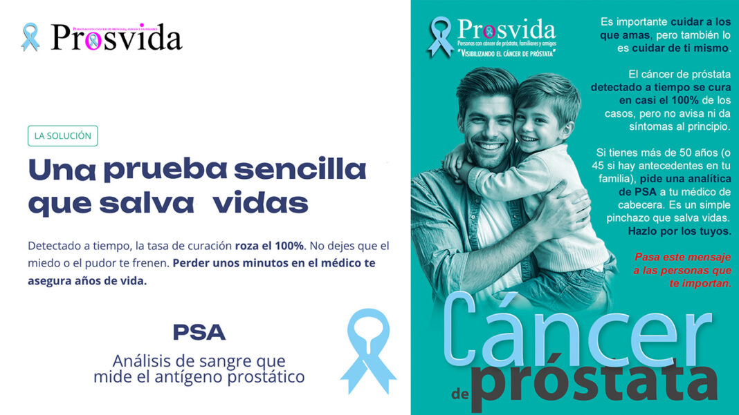 Cartel de la campaña iniciada por PROSVIDA para visibilizar el Cáncer de Próstata