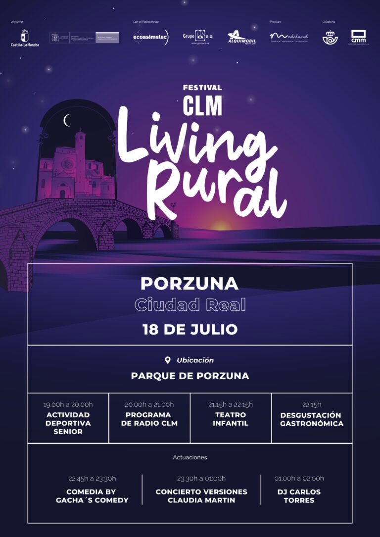 El Festival CLM Living Rural llega a El Torno y Porzuna con música, gastronomía, humor y actividades para todos los públicos