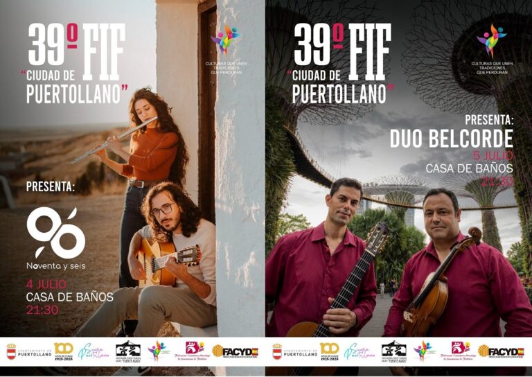 Puertollano: Ciclo de conciertos «Músicas para soñar» con los dúos «Noventa y seis» y «Belcorde» el fin de semana en Casa de Baños