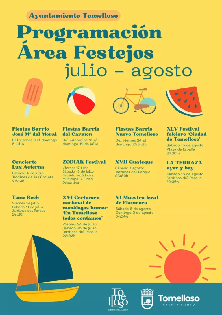 Tomelloso vivirá en julio y agosto fiestas de barrio, conciertos, festivales, humor, flamenco y folclore