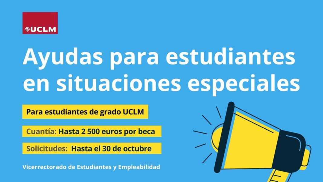 Abierto el plazo de solicitud de ayudas para estudiantes de grado de la UCLM en situaciones especiales